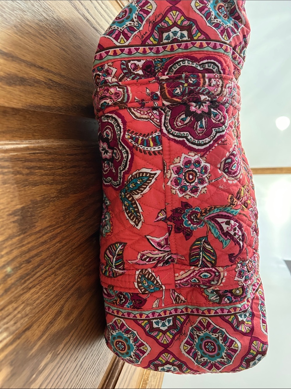 Vera Bradley Quilted Duffel in Coral Floral Print image 3